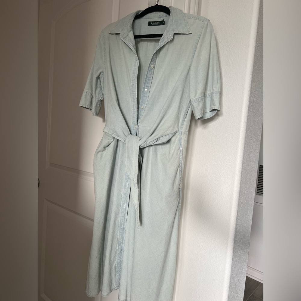 Lauren Ralph Lauren Tied Jean Dress with Pockets Size 6